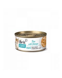 Brit Care Lata Paté Atún y Camarones para Gatos Esterilizados 70 gr