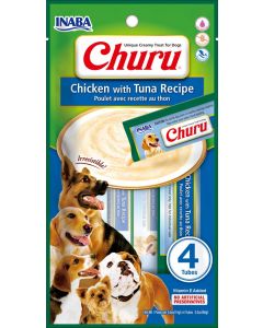 Snack Cremoso "CIAO Churu" de Pollo y Atún para Perros - 4 tubos