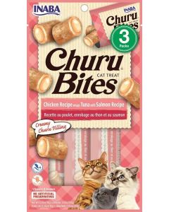 Premios "Churu Bites" Pollo Wraps con Salmon para Gatos
