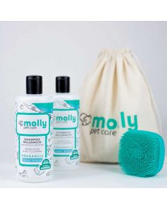 Molly Pet Care Pack 2 x Shampoo Balsámico + Cepillo