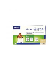 Milpro Virbac Antiparasitario Interno para Perros 2,5 mg / 25 mg 